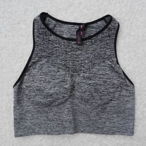 Betsey Johnson Performance Sports Bra Top Size M Gray Padded Gym Workout Fitness - Picture 1 of 5